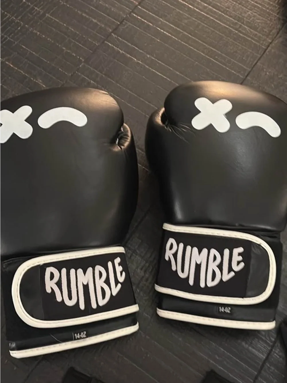 Black Rumble Boxing Gloves and Hand Wrap Set